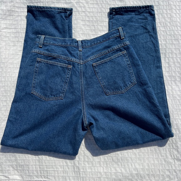 L.L. Bean Double L, Flannel-Lined Ultra-High Rise Tapered Leg Jeans, 14 Med Tall - Picture 4 of 12